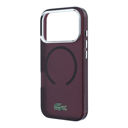 Apple iPhone 18 Pro Kılıf Lacoste Orjinal Lisanslı M-safe Şarj Özellikli Lake Timsah Logolu IML Frosted Kapak