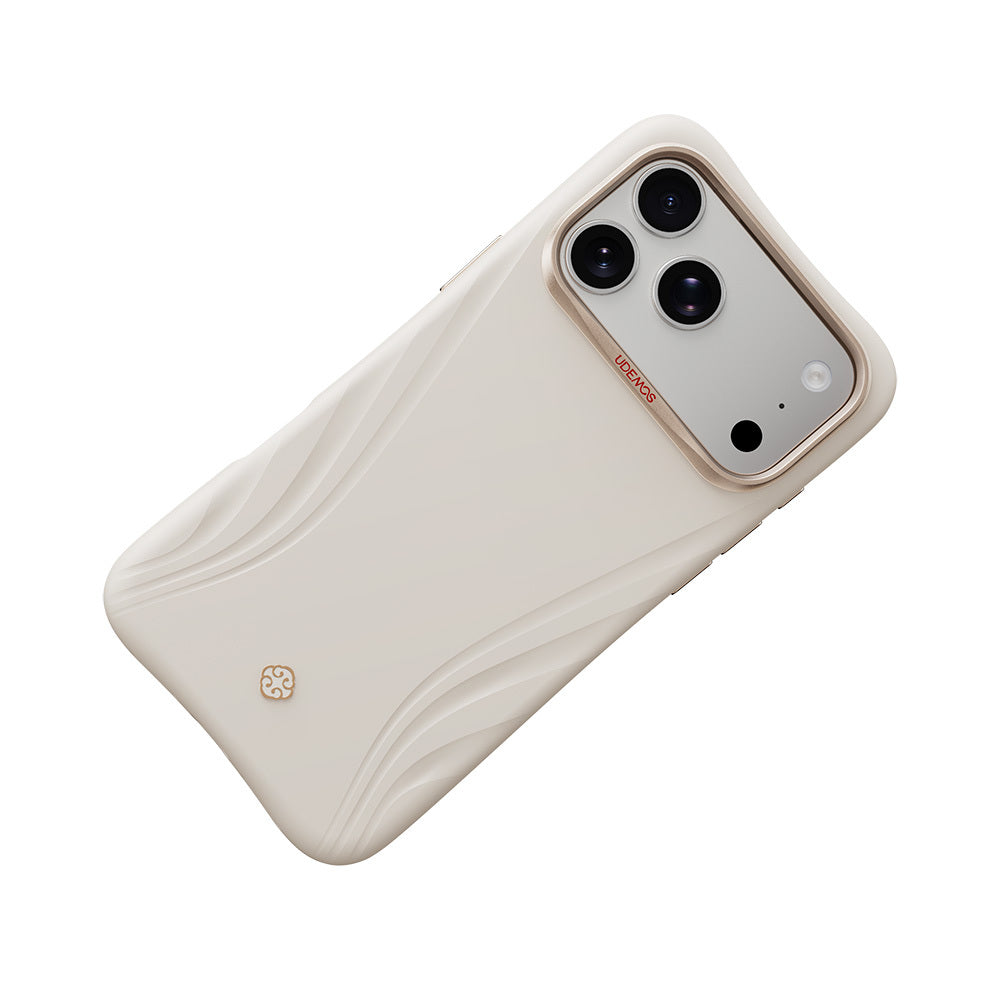 Apple iPhone 18 Pro Kılıf M-Safe Şarj Özellikli Çizgili Logolu Udemos Freedom Serisi Kapak