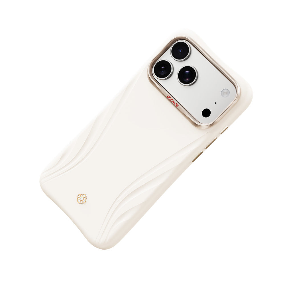 Apple iPhone 18 Pro Kılıf M-Safe Şarj Özellikli Çizgili Logolu Udemos Freedom Serisi Kapak