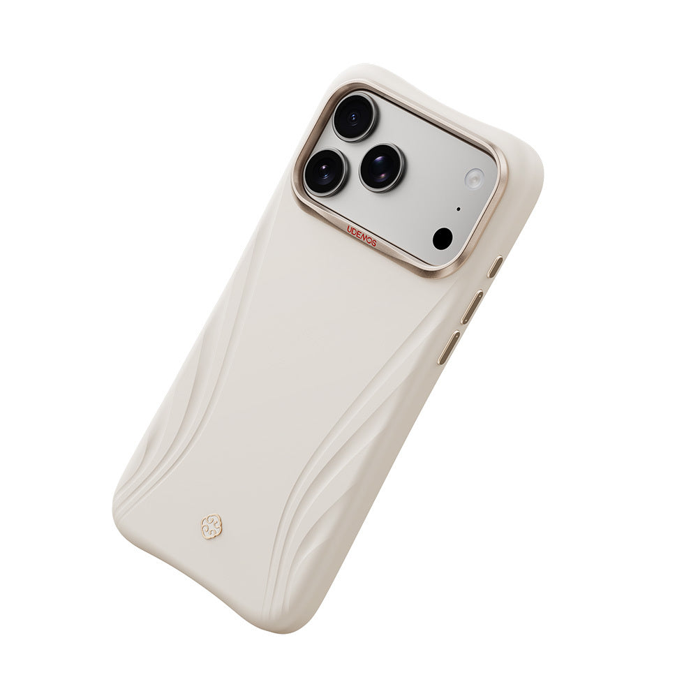 Apple iPhone 18 Pro Kılıf M-Safe Şarj Özellikli Çizgili Logolu Udemos Freedom Serisi Kapak
