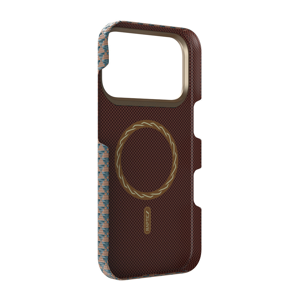 Apple iPhone 18 Pro Kılıf M-safe Şarj Özellikli Raptic Aramid Skin Origin Serisi Karbon Kapak