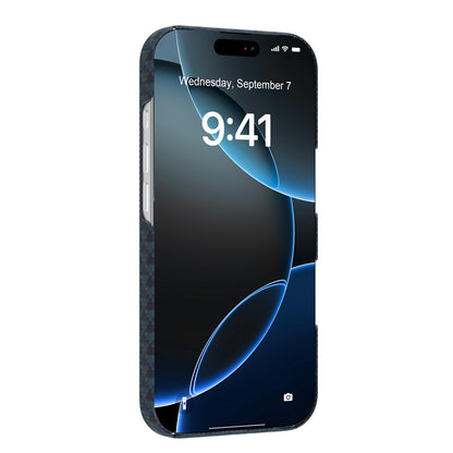 Apple iPhone 18 Pro Kılıf M-safe Şarj Özellikli Raptic Aramid Skin Origin Serisi Karbon Kapak
