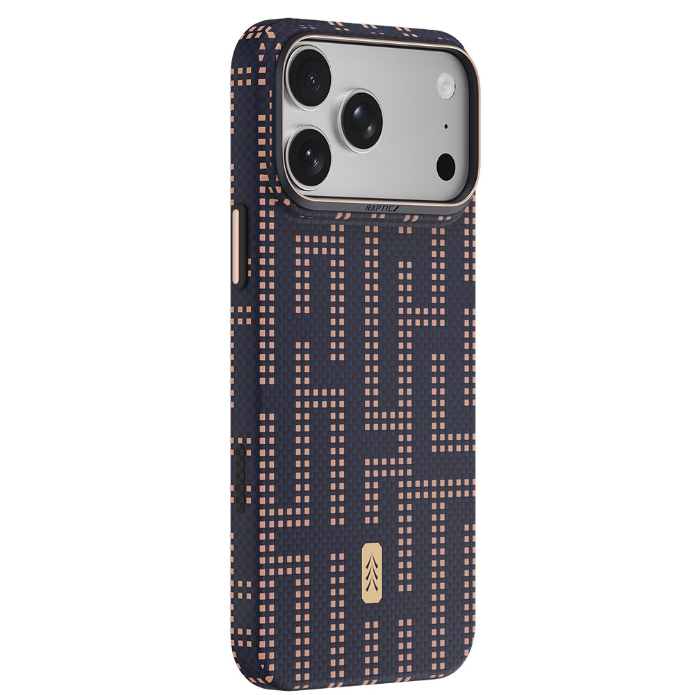 Apple iPhone 18 Pro Kılıf M-safe Şarj Özellikli Raptic Aramid Skin Serisi Karbon Kapak