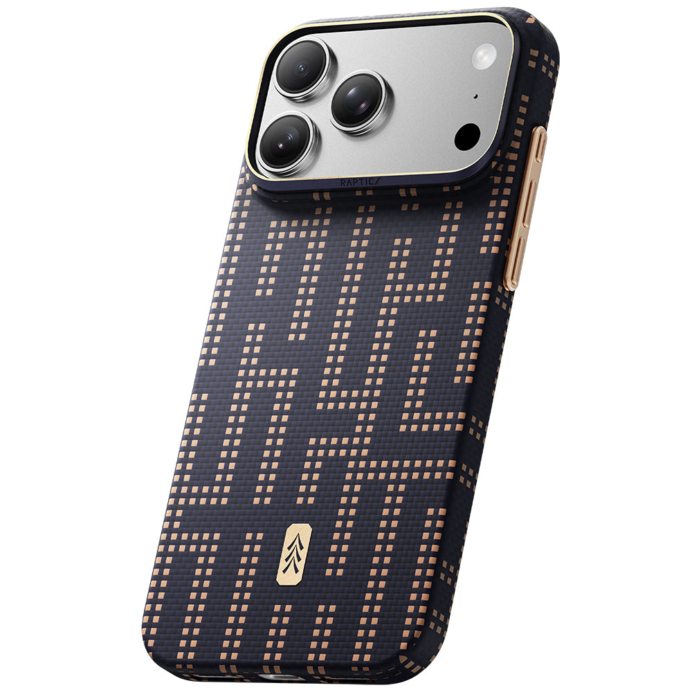 Apple iPhone 18 Pro Kılıf M-safe Şarj Özellikli Raptic Aramid Skin Serisi Karbon Kapak