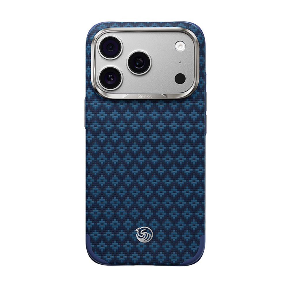 Apple iPhone 18 Pro Kılıf M-Safe Şarj Özellikli Yükseltilmiş Kamera Çerçeveli Benks ArmorGrid ArmorEdge X9 Serisi Kevlar Karbon Kapak