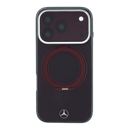 Apple iPhone 18 Pro Kılıf Mercedes Benz Orjinal Lisanslı M-safe Şarj Özellikli 360 Derece Dönebilen Standlı Metal Logolu Sert PC Kapak