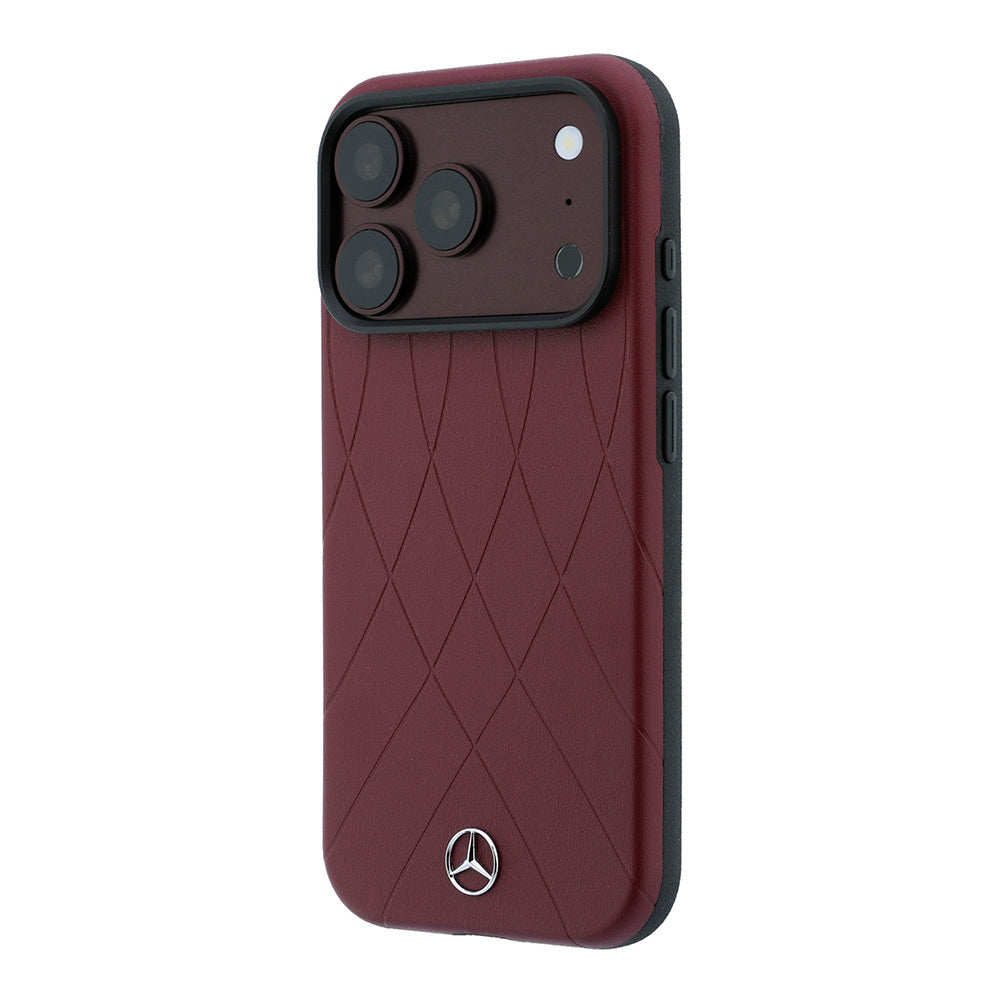 Apple iPhone 18 Pro Kılıf Mercedes Benz Orjinal Lisanslı M-safe Şarj Özellikli 3D Metal Logolu Crossed Lines Kapak