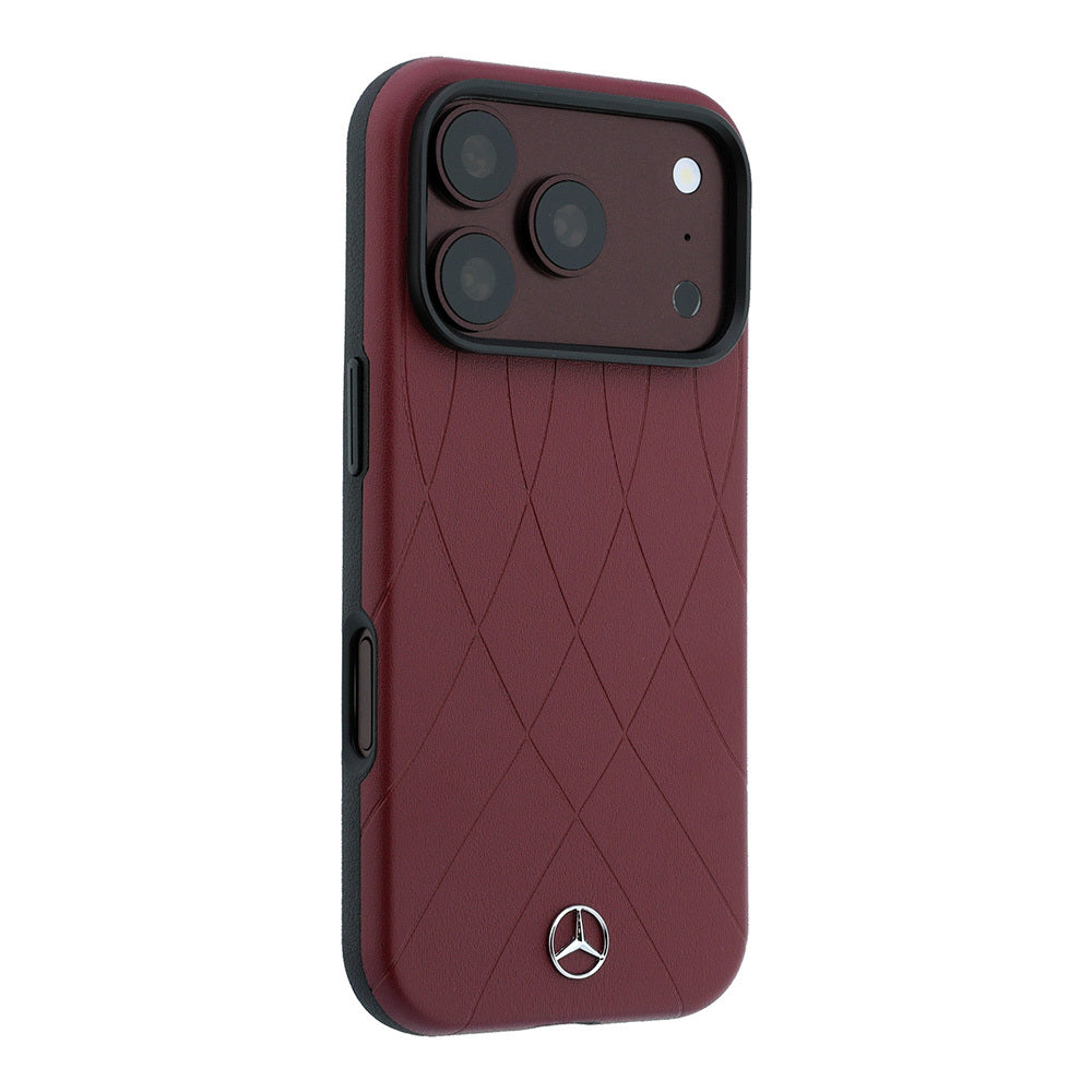 Apple iPhone 18 Pro Kılıf Mercedes Benz Orjinal Lisanslı M-safe Şarj Özellikli 3D Metal Logolu Crossed Lines Kapak