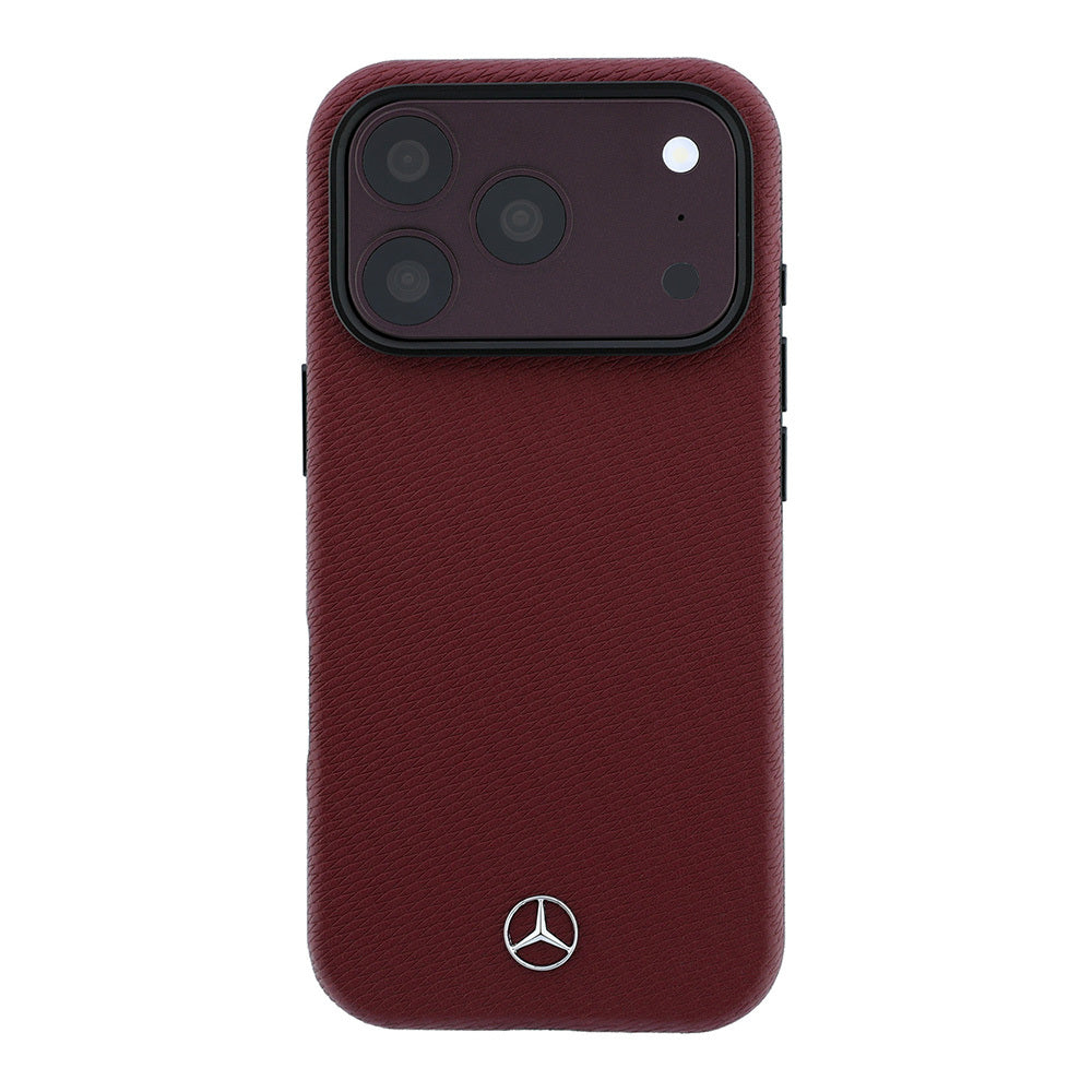 Apple iPhone 18 Pro Kılıf Mercedes Benz Orjinal Lisanslı M-safe Şarj Özellikli 3D Metal Logolu Wrap Wood Deri Kapak