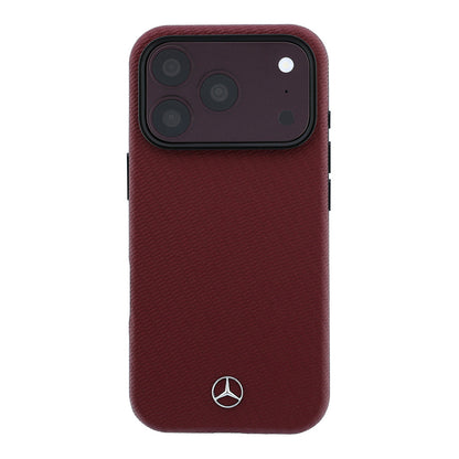 Apple iPhone 18 Pro Kılıf Mercedes Benz Orjinal Lisanslı M-safe Şarj Özellikli 3D Metal Logolu Wrap Wood Deri Kapak