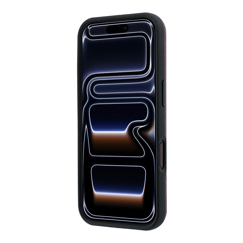 Apple iPhone 18 Pro Kılıf Mercedes Benz Orjinal Lisanslı M-safe Şarj Özellikli 3D Metal Logolu Wrap Wood Deri Kapak