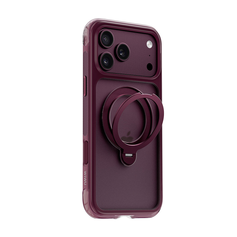 Apple iPhone 18 Pro Kılıf Wiwu AG-203 AeroGuard Ultra Serisi M-safe Şarj Özellikli Airbag Tasarımlı Standlı Kapak