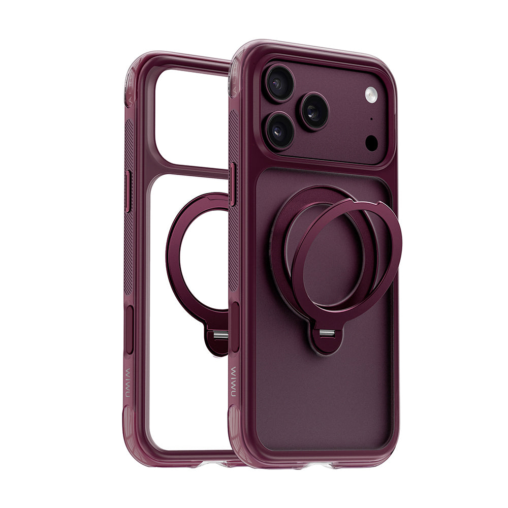 Apple iPhone 18 Pro Kılıf Wiwu AS-203 AeroShield Ultra Serisi M-safe Şarj Özellikli Airbag Tasarımlı Standlı Kapak