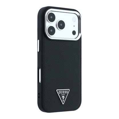 Apple iPhone 18 Pro Max Kılıf Guess Orjinal Lisanslı M-safe Şarj Özellikli Grained Triangle Kapak