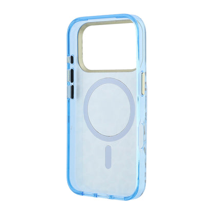 Apple iPhone 18 Pro Max Kılıf Guess Orjinal Lisanslı M-safe Şarj Özellikli Üçgen Logolu Simli Leopar Desenli Kapak