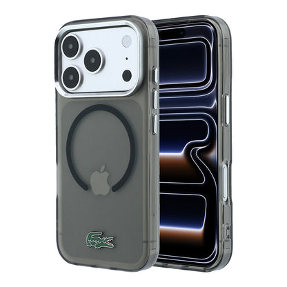 Apple iPhone 18 Pro Max Kılıf Lacoste Orjinal Lisanslı M-safe Şarj Özellikli Lake Timsah Logolu IML Frosted Kapak