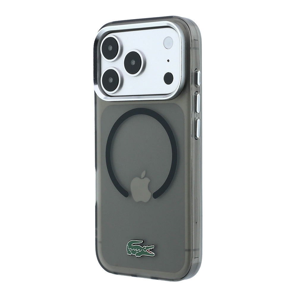 Apple iPhone 18 Pro Max Kılıf Lacoste Orjinal Lisanslı M-safe Şarj Özellikli Lake Timsah Logolu IML Frosted Kapak