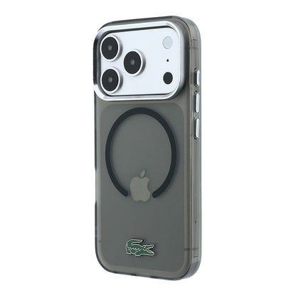 Apple iPhone 18 Pro Max Kılıf Lacoste Orjinal Lisanslı M-safe Şarj Özellikli Lake Timsah Logolu IML Frosted Kapak