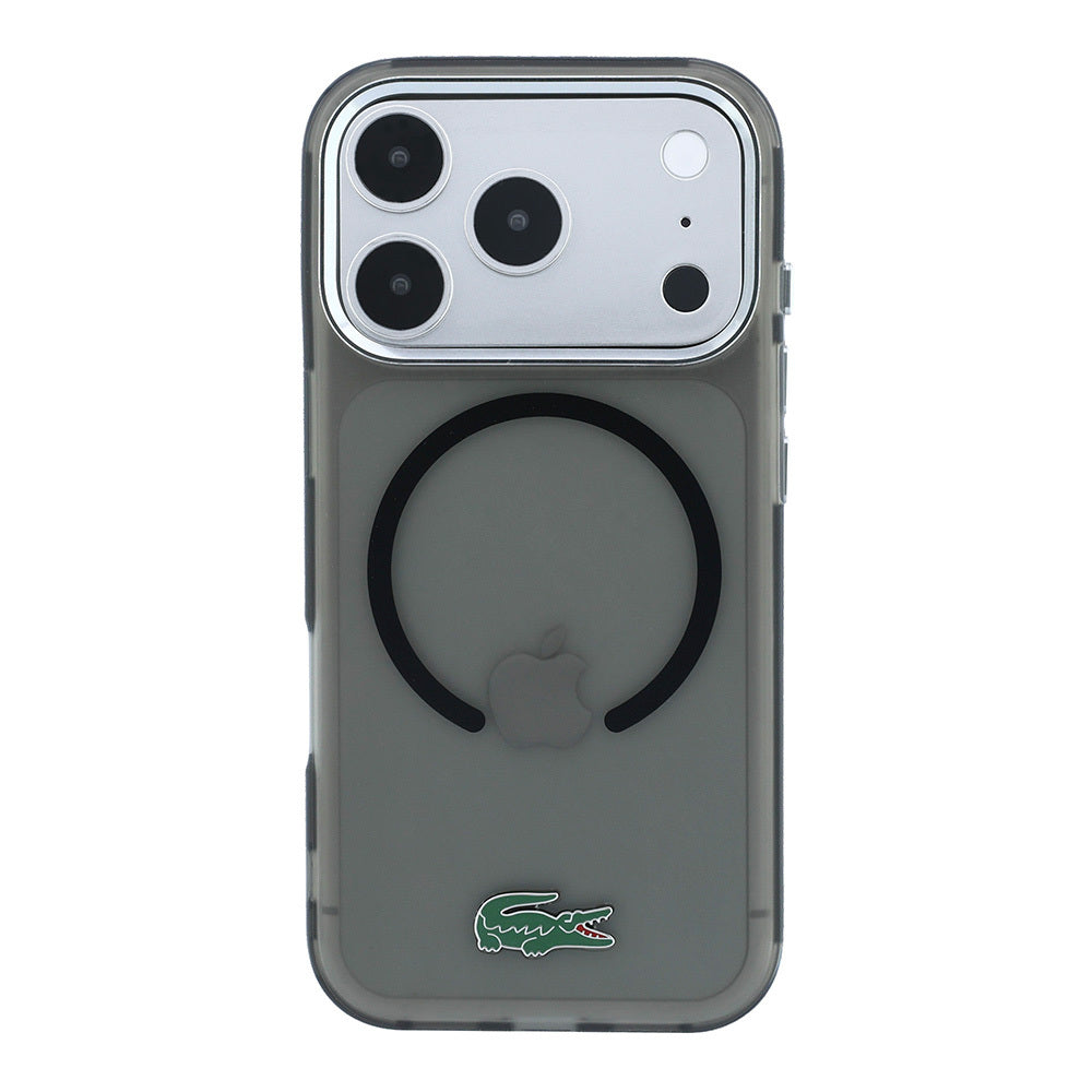 Apple iPhone 18 Pro Max Kılıf Lacoste Orjinal Lisanslı M-safe Şarj Özellikli Lake Timsah Logolu IML Frosted Kapak
