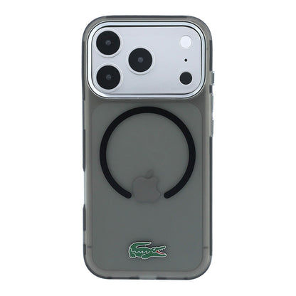 Apple iPhone 18 Pro Max Kılıf Lacoste Orjinal Lisanslı M-safe Şarj Özellikli Lake Timsah Logolu IML Frosted Kapak