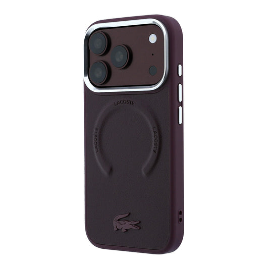 Apple iPhone 18 Pro Max Kılıf Lacoste Orjinal Lisanslı M-safe Şarj Özellikli Lenglen Icon Metal Logolu Kapak