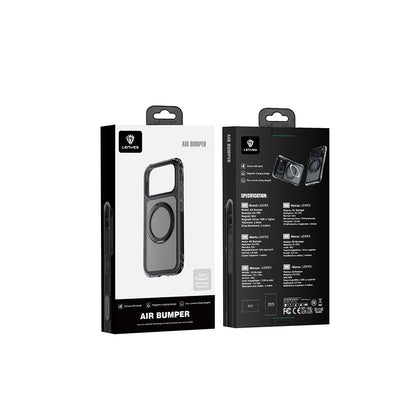 Apple iPhone 18 Pro Max Kılıf Lenyes Air Bumper Serisi M-safe Şarj Özellikli Airbag Tasarımlı Standlı Kapak