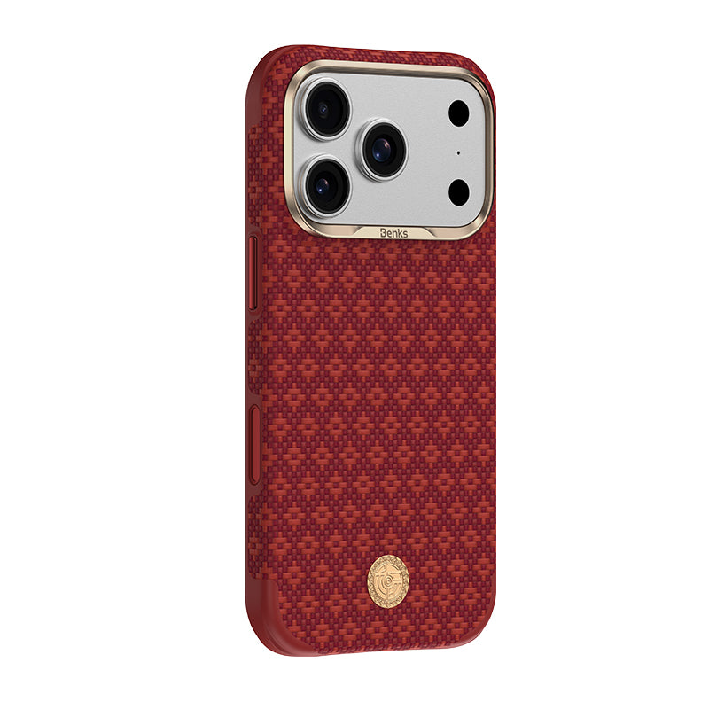Apple iPhone 18 Pro Max Kılıf M-Safe Şarj Özellikli Benks ArmorPro ArmorEdge X9 Serisi Kevlar Karbon Kapak