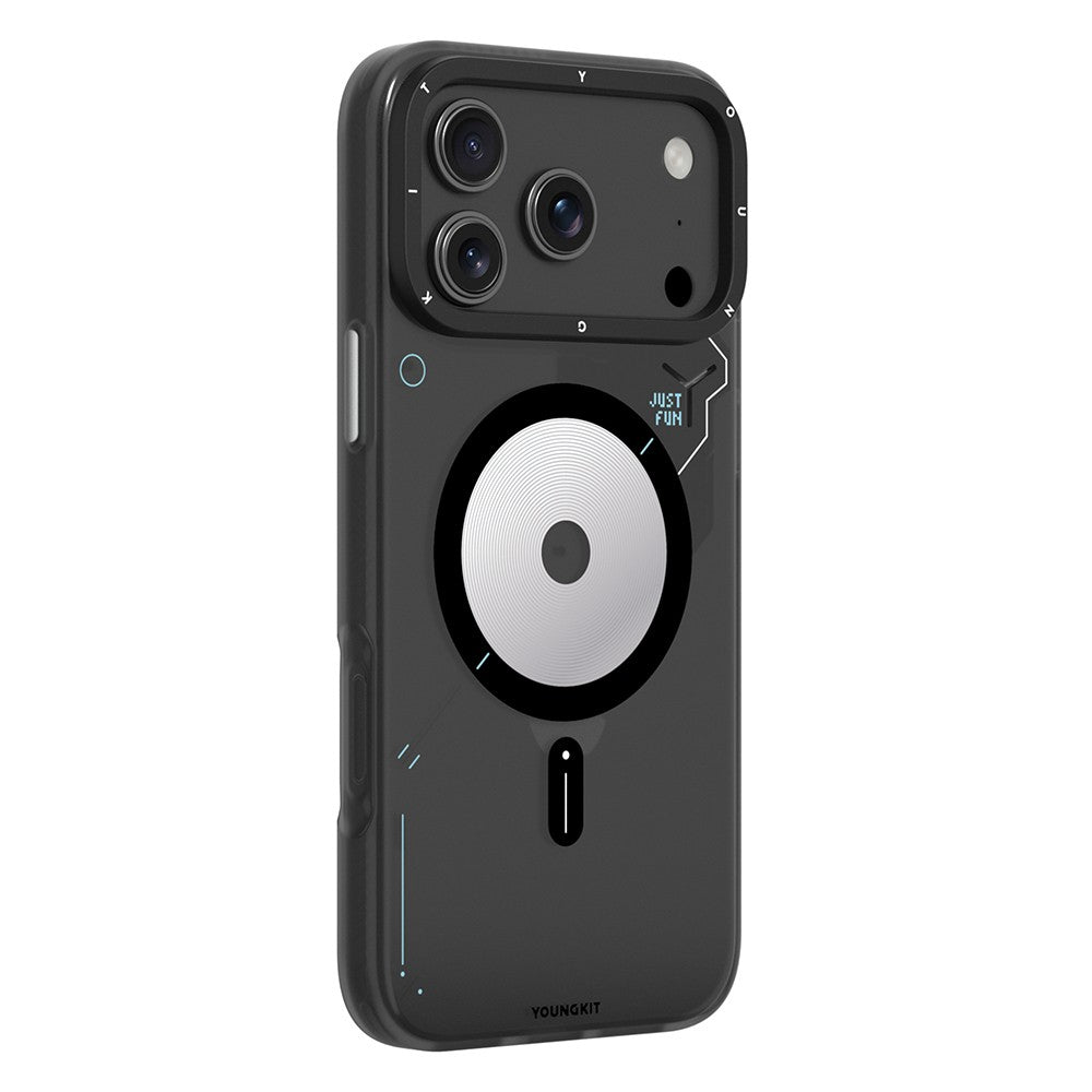 Apple iPhone 18 Pro Max Kılıf M-safe Şarj Özellikli Disk Desenli Youngkit Disc Battle Kapak