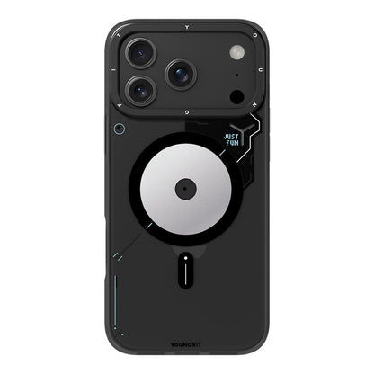 Apple iPhone 18 Pro Max Kılıf M-safe Şarj Özellikli Disk Desenli Youngkit Disc Battle Kapak