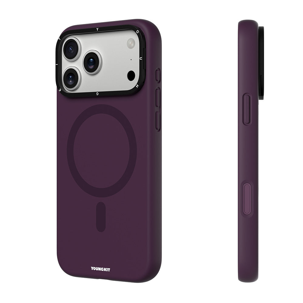 Apple iPhone 18 Pro Max Kılıf M-safe Şarj Özellikli Kamera Standlı Youngkit Bitty Cream Kapak