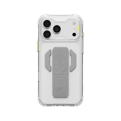 Apple iPhone 18 Pro Max Kılıf M-safe Şarj Özellikli Teknoloji Desenli Skinarma Helio CE Mag Charge Standlı Kapak