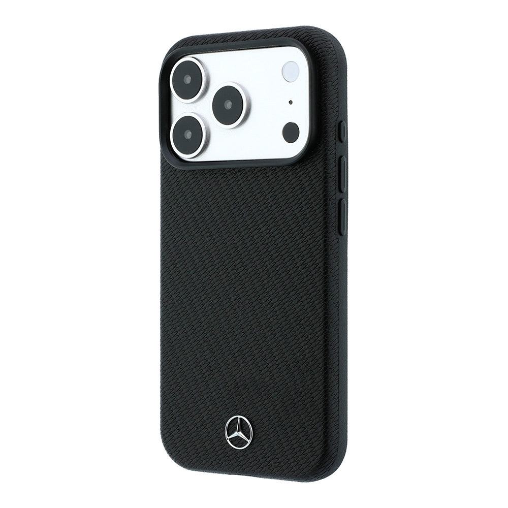 Apple iPhone 18 Pro Max Kılıf Mercedes Benz Orjinal Lisanslı M-safe Şarj Özellikli 3D Metal Logolu Wrap Wood Deri Kapak