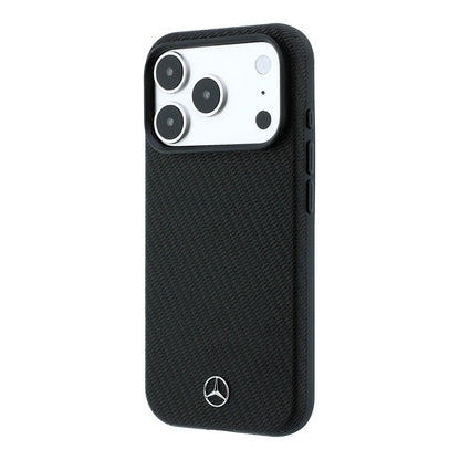 Apple iPhone 18 Pro Max Kılıf Mercedes Benz Orjinal Lisanslı M-safe Şarj Özellikli 3D Metal Logolu Wrap Wood Deri Kapak