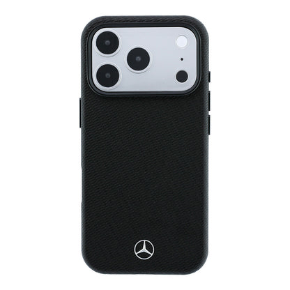 Apple iPhone 18 Pro Max Kılıf Mercedes Benz Orjinal Lisanslı M-safe Şarj Özellikli 3D Metal Logolu Wrap Wood Deri Kapak