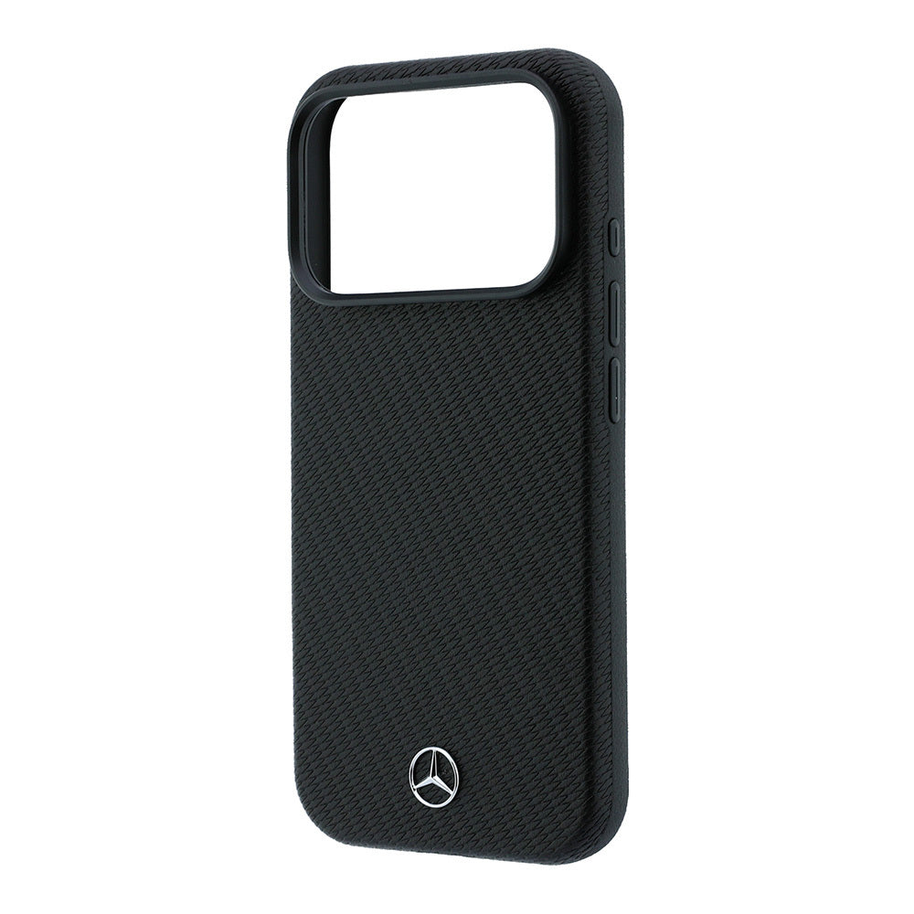 Apple iPhone 18 Pro Max Kılıf Mercedes Benz Orjinal Lisanslı M-safe Şarj Özellikli 3D Metal Logolu Wrap Wood Deri Kapak