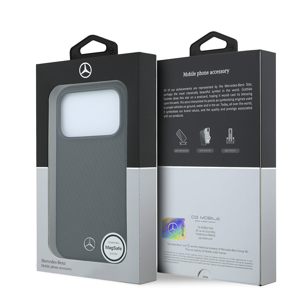 Apple iPhone 18 Pro Max Kılıf Mercedes Benz Orjinal Lisanslı M-safe Şarj Özellikli 3D Metal Logolu Wrap Wood Deri Kapak