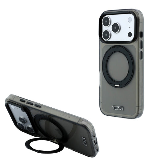 Apple iPhone 18 Pro Max Kılıf TUMI Orjinal Lisanslı M-safe Şarj Özellikli 360 Derece Dönebilen Standlı Transparan Kapak