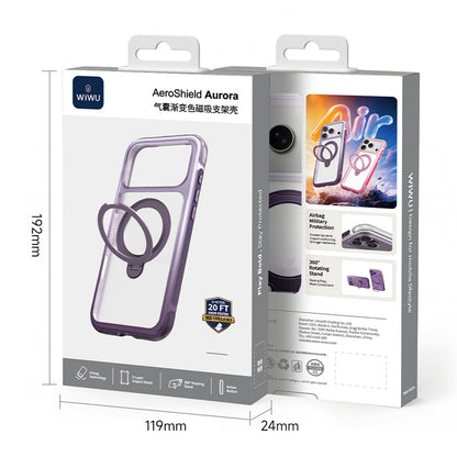 Apple iPhone 18 Pro Max Kılıf Wiwu AS-204 AeroShield Aurora Ultra Serisi M-safe Şarj Özellikli Airbag Tasarımlı Standlı Kapak