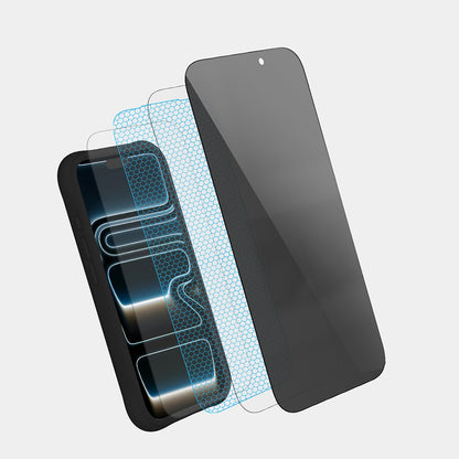 Apple iPhone 18 Pro Youngkit AP 2.5D 360 Derece Privacy Temperli Cam Ekran Koruyucu + Kolay Uygulama Aparatı