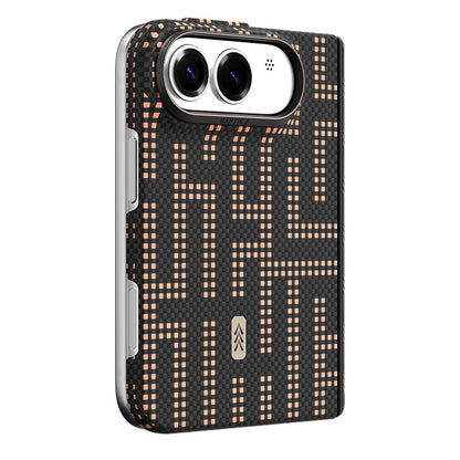 Apple iPhone Duo (Fold) Kılıf M-safe Şarj Özellikli Raptic Aramid SkinPro Grid Serisi Karbon Kapak