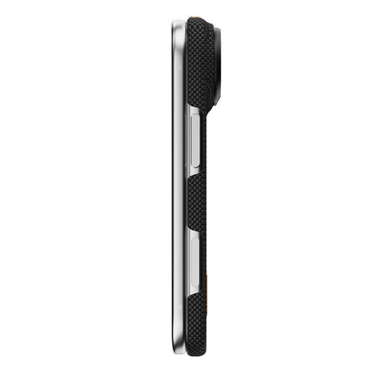 Apple iPhone Duo (Fold) Kılıf M-safe Şarj Özellikli Raptic Aramid SkinPro Rise Serisi 24 Ayar Altın Kaplamalı Karbon Kapak