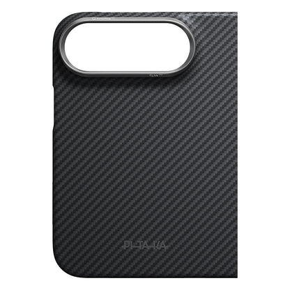 Apple iPhone Duo Kılıf M-safe Şarj Özellikli 600D Aramid Karbon Fiber Pitaka Edge Serisi Black-Grey Twill Kapak