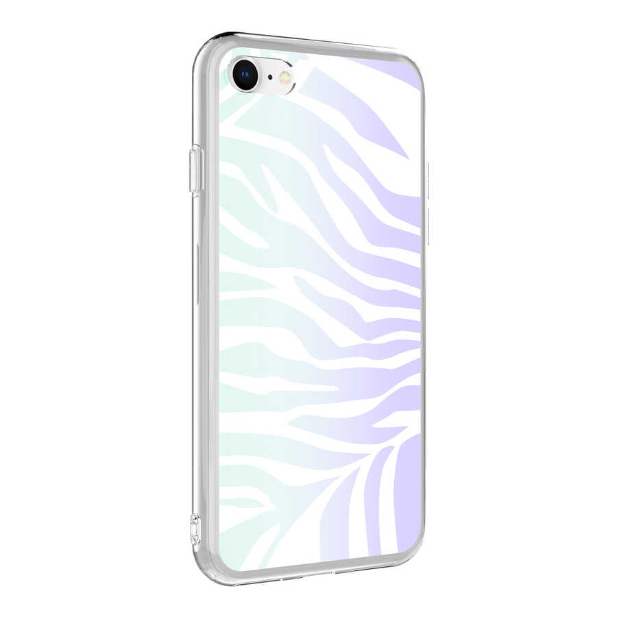 Apple iPhone SE 2020 Kılıf Zore M-Blue Desenli Kapak