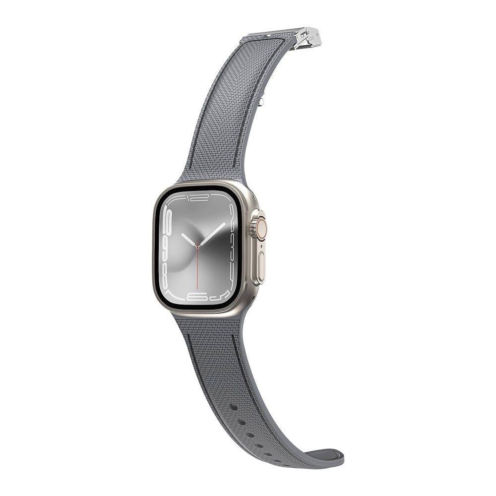 Apple Watch 10 42mm Amazingthing Titan Swift Deri Dokulu Silikon Kordon