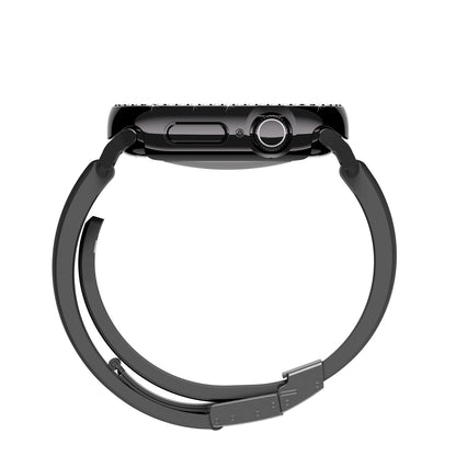 Apple Watch 10 46mm Amazingthing Gleam Fit FullGuard Taşlı Sert PC Kasa ve Ekran Koruyucu