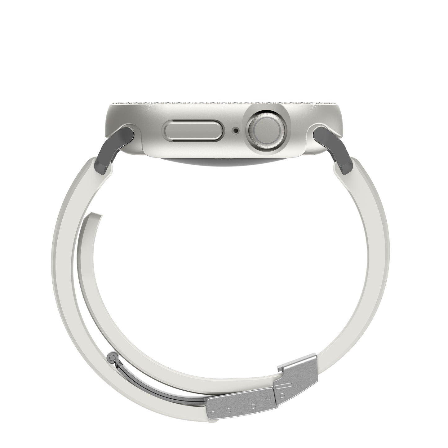 Apple Watch 10 46mm Amazingthing Gleam Fit FullGuard Taşlı Sert PC Kasa ve Ekran Koruyucu