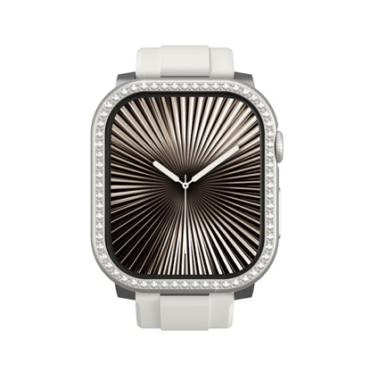 Apple Watch 10 46mm Amazingthing Gleam Fit FullGuard Taşlı Sert PC Kasa ve Ekran Koruyucu