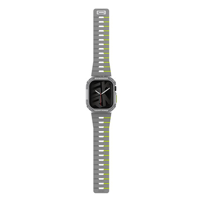 Apple Watch 10 46mm Skinarma Nightglow Atom TPU Kasa Koruyucu + Gemini Silikon Kordon