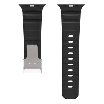 Apple Watch 42mm Zore KRD-145 Metal Tokalı Silikon Kordon