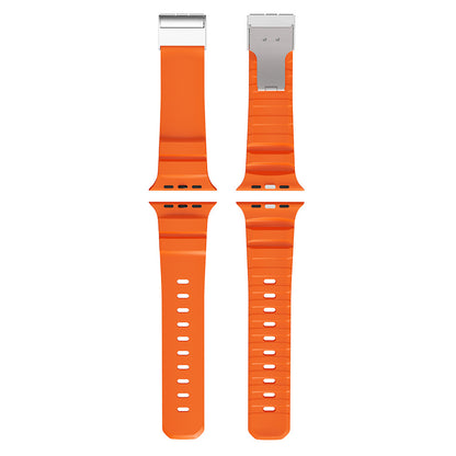 Apple Watch 42mm Zore KRD-145 Metal Tokalı Silikon Kordon